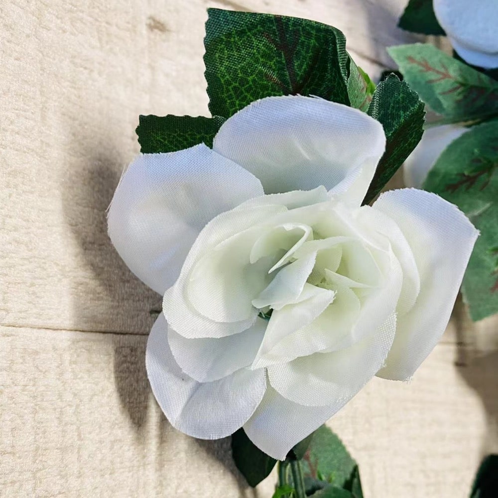 Artificial Hanging White Rose Garland