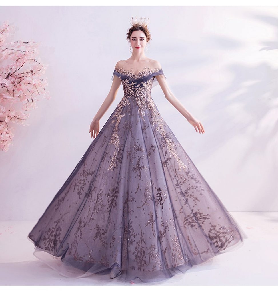 Purple Tulle Princess Evening Gowns FASHION AND FASCINATING