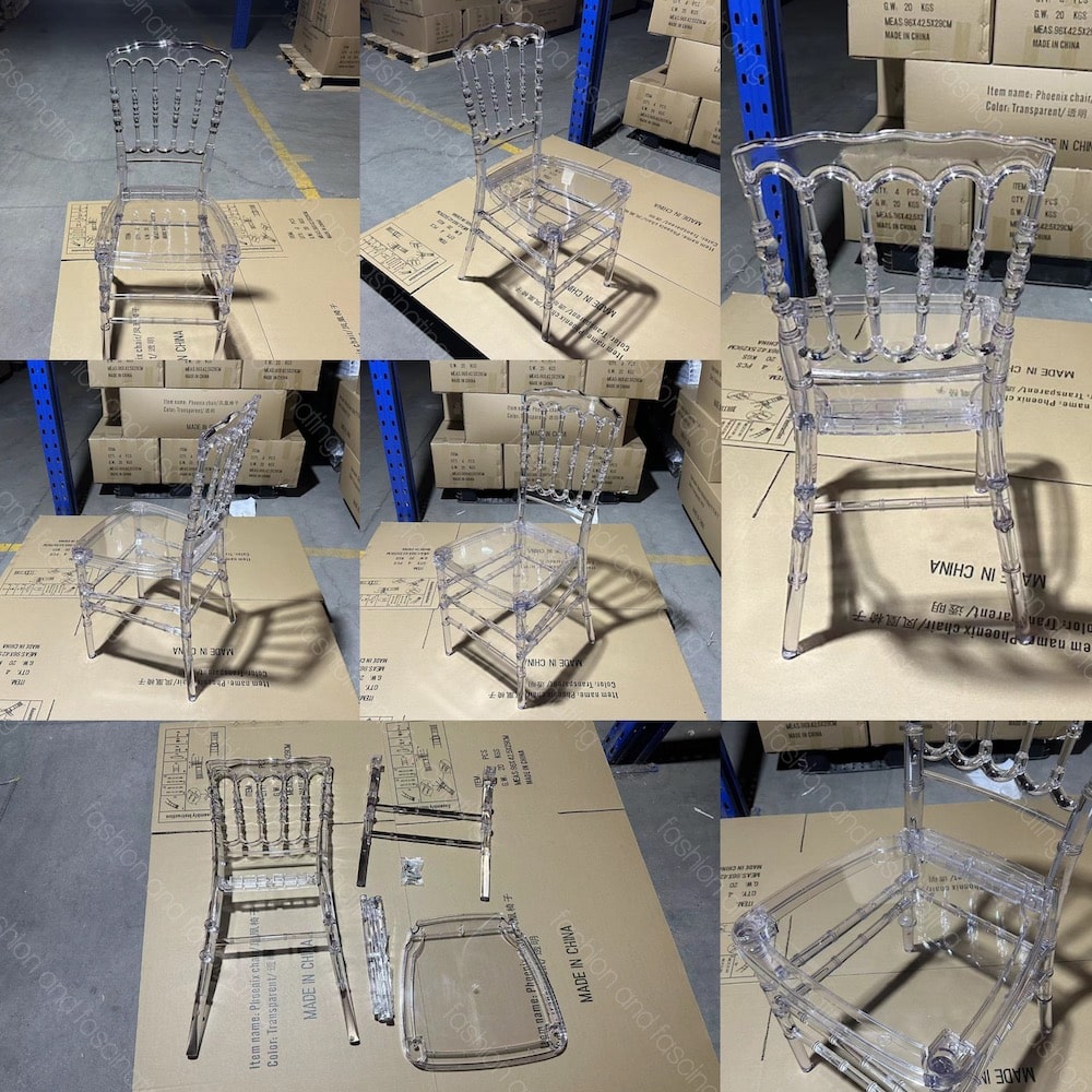 4 Pack 35.4 Tall Clear Resin Armless Stacking Chair