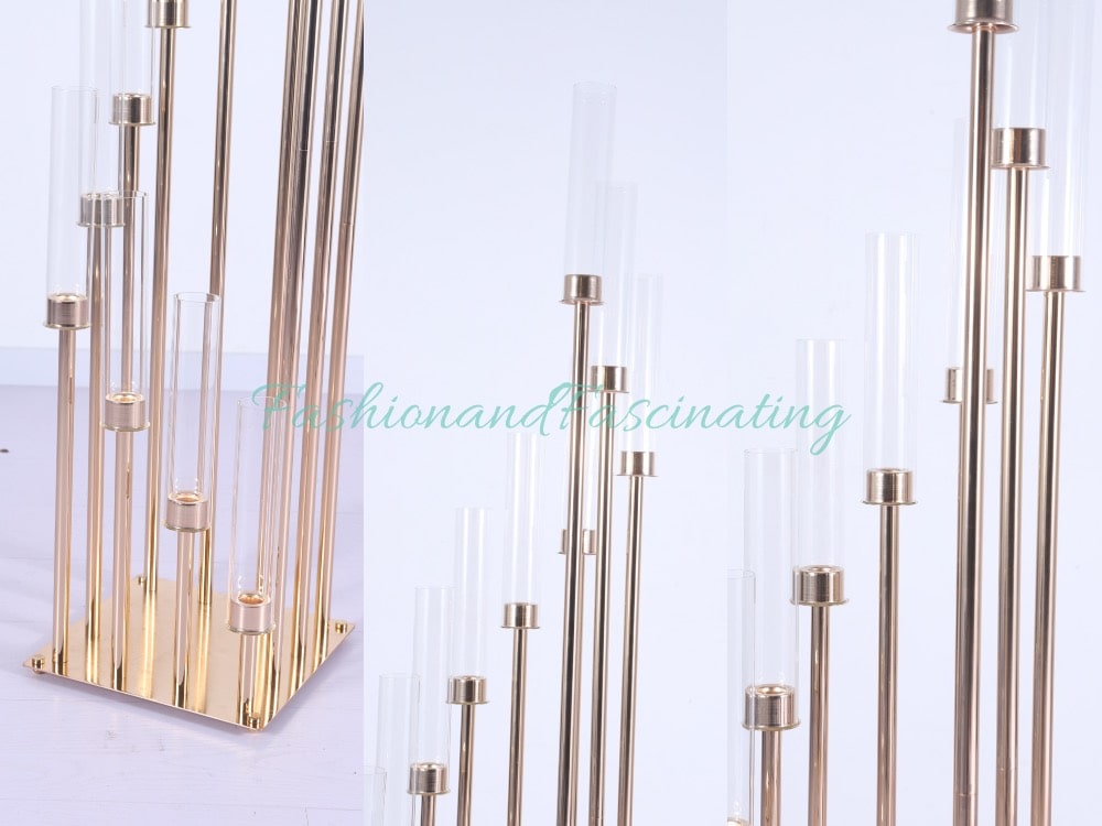 57“ Tall 12 Arms Gold Cluster Candle Holder