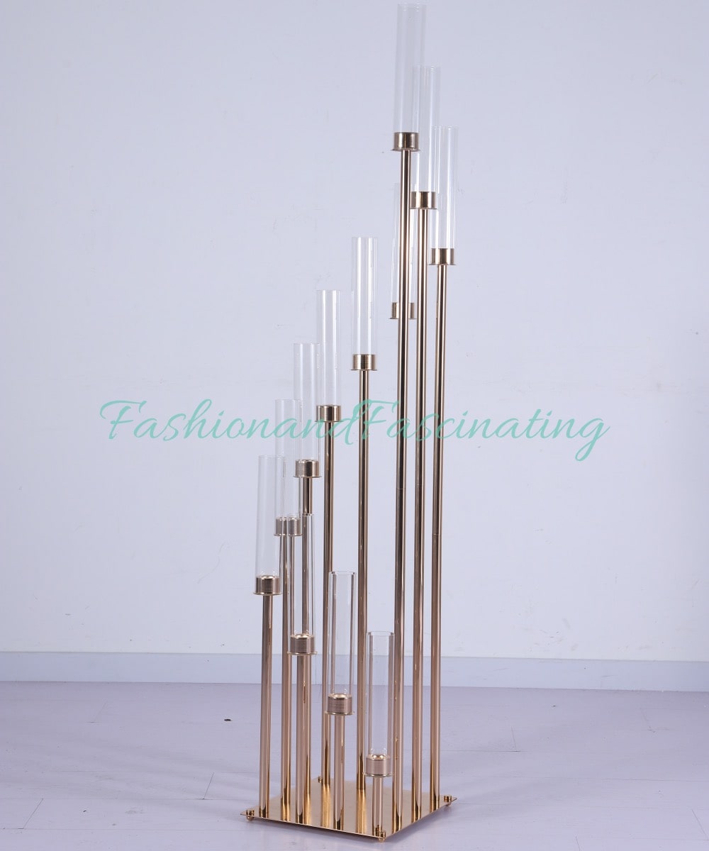 57 Tall 12 Arms Gold Cluster Candle Holder