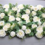 12 PCs Fabric Artificial Flower Panels,Floral Backdrop,Wedding Backdrop,Rose Backdrop