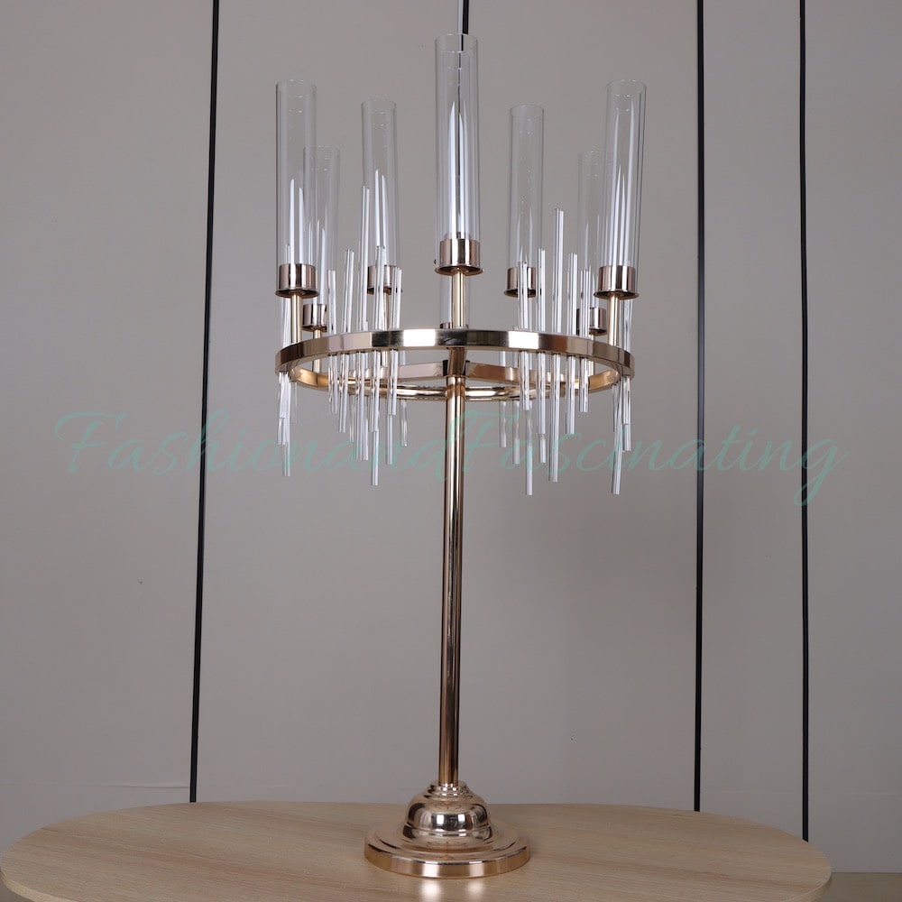 37 Tall 9 Arms Gold Cluster Candle Holders