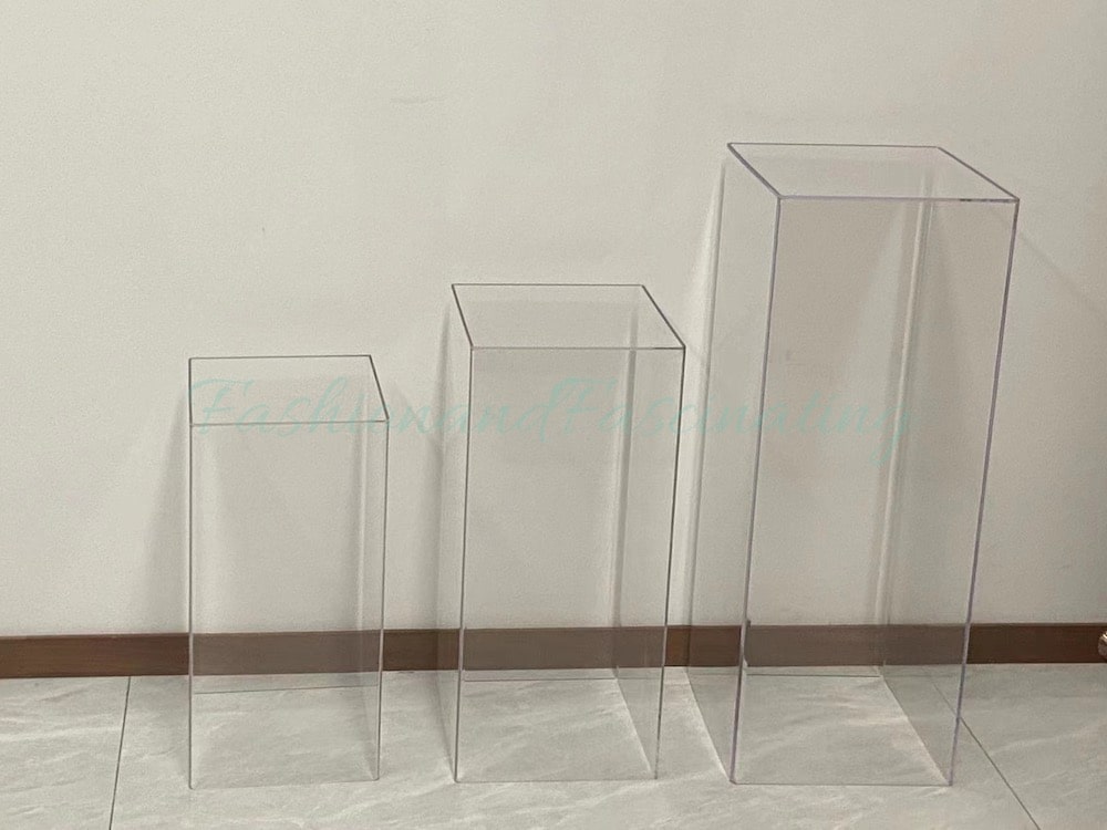3PCs of Clear Cylinder Stand Square